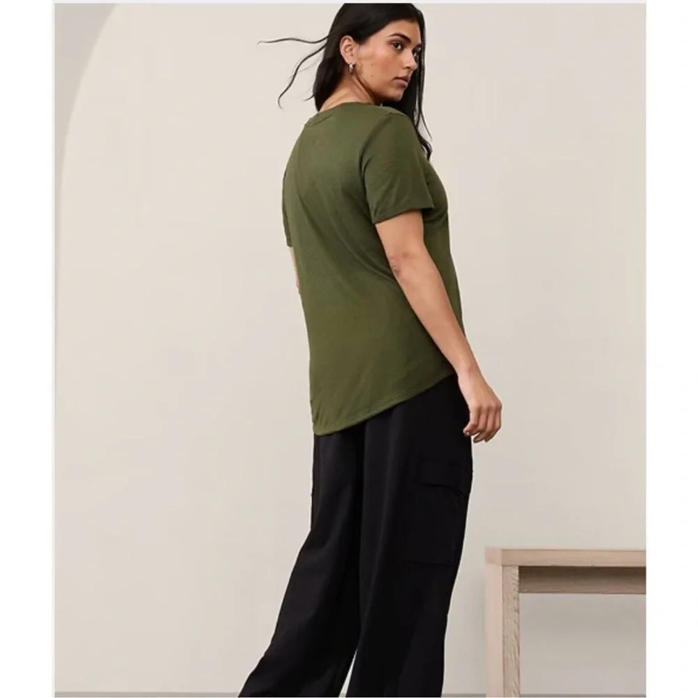 Athleta Olive Green Short Sleeve Tee - Picture 8 of 12